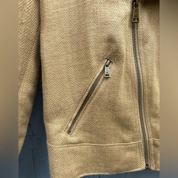 Lauren Ralph Lauren beige Linen moto jacket, size 6 - Picture 7 of 7